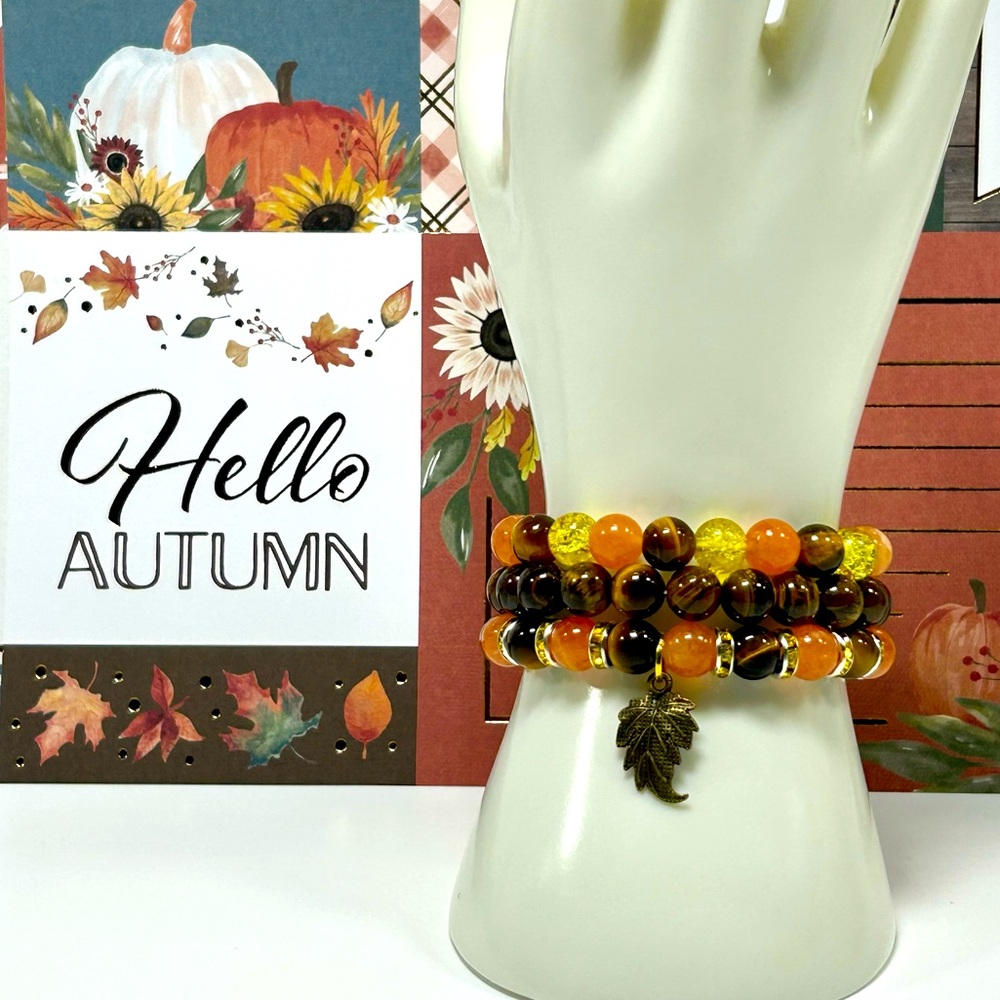 Handmade Autumn Leaf Bracelet Set!